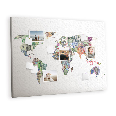 Pin board Colorful world map