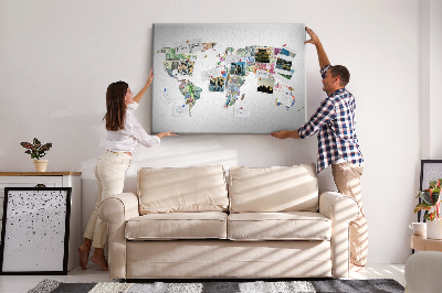 Pin board Colorful world map