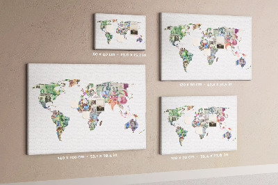 Pin board Colorful world map