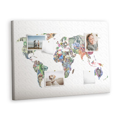 Pin board Colorful world map