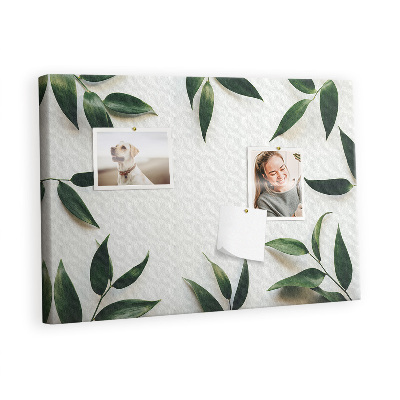 Pin board Green leaves frame