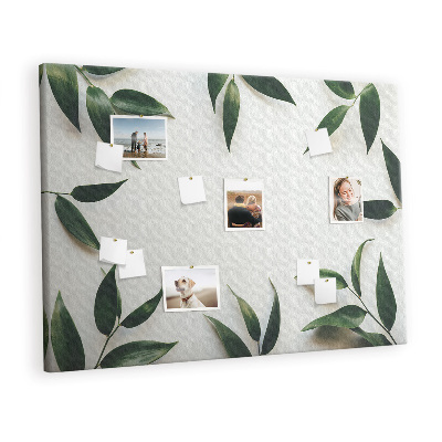 Pin board Green leaves frame