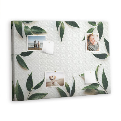 Pin board Green leaves frame