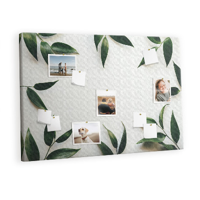 Pin board Green leaves frame