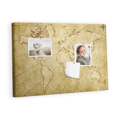 Pin board Old grungy world map