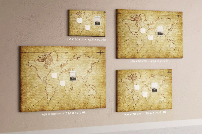 Pin board Old grungy world map