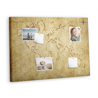 Pin board Old grungy world map