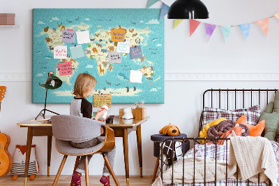 Pin board Animals world map