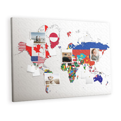 Pin board National flag map