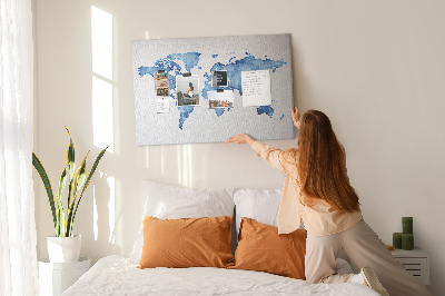 Pin board Watercolor World map