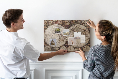 Pin board Vintage world map