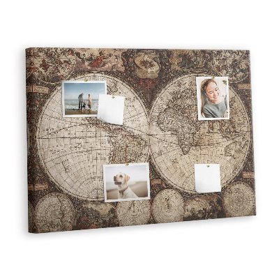 Pin board Vintage world map