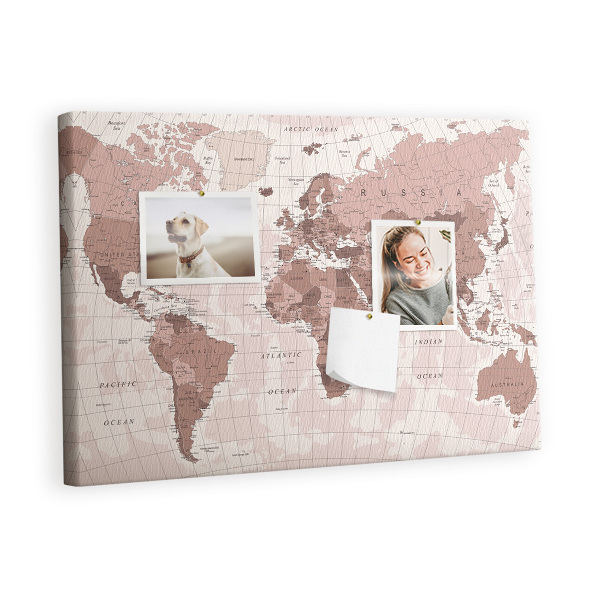 Pin board Vintage world map