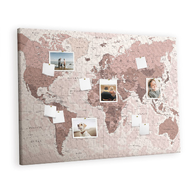 Pin board Vintage world map