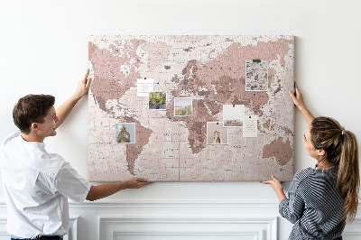 Pin board Vintage world map