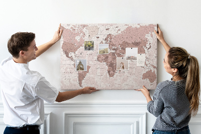 Pin board Vintage world map