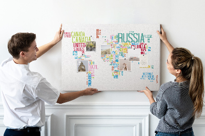 Pin board Typography map