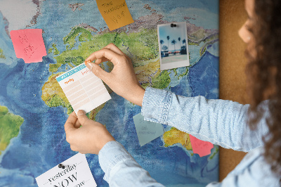 Memo cork board Map of the world