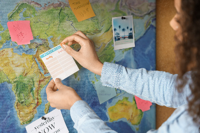 Memo cork board Map of the world