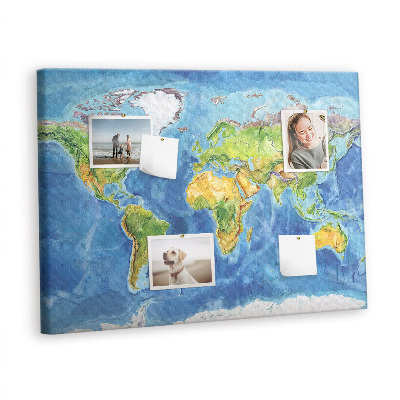 Memo cork board Map of the world