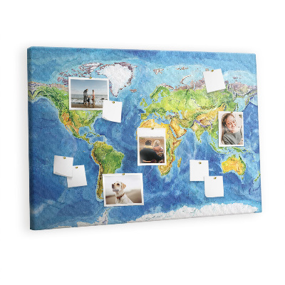 Memo cork board Map of the world