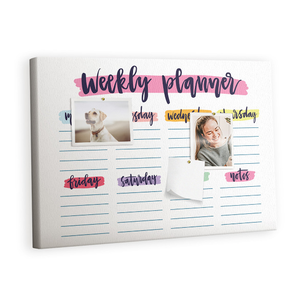 Decorative corkboard Hand-write planner