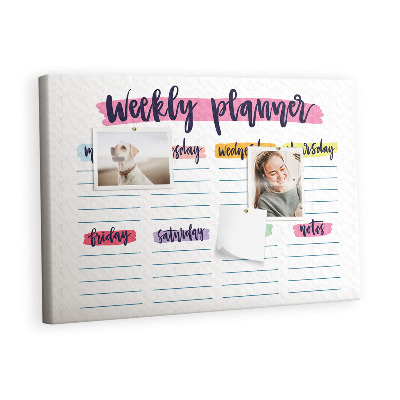 Decorative corkboard Hand-write planner