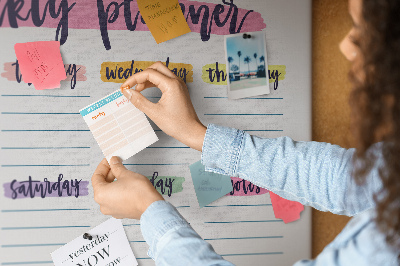 Decorative corkboard Hand-write planner