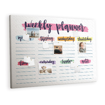 Decorative corkboard Hand-write planner