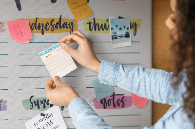 Decorative corkboard Hand-write planner