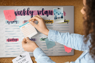 Decorative corkboard Hand-write planner