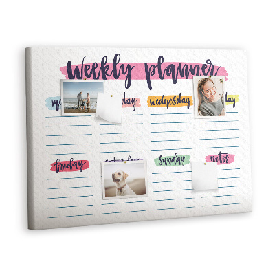 Decorative corkboard Hand-write planner