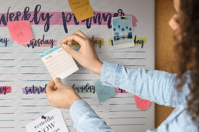 Decorative corkboard Hand-write planner