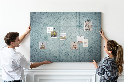 Decorative corkboard Retro style map