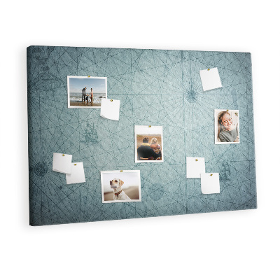 Decorative corkboard Retro style map