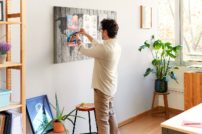 Decorative corkboard Map on old wood