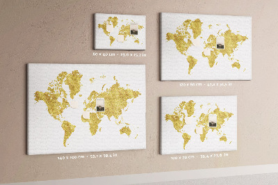 Cork notice board Gold map