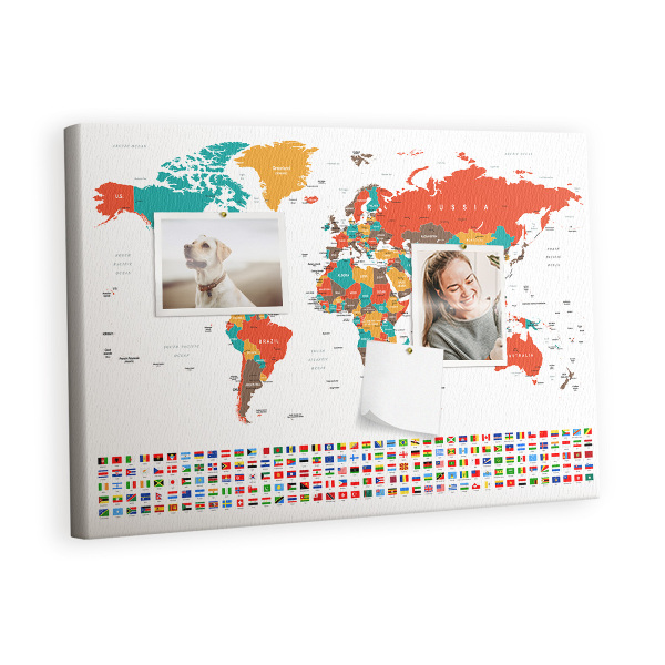 Pin board Colorful map