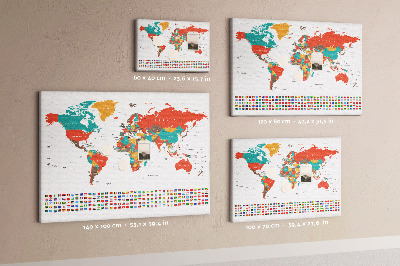 Pin board Colorful map