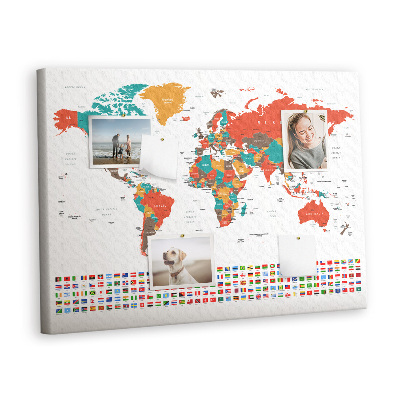 Pin board Colorful map