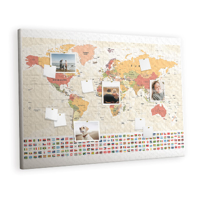 Pin board World map design