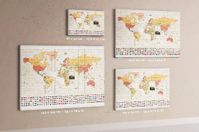 Pin board World map design