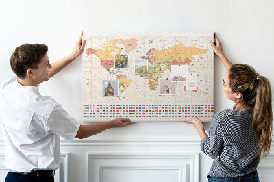 Pin board World map design