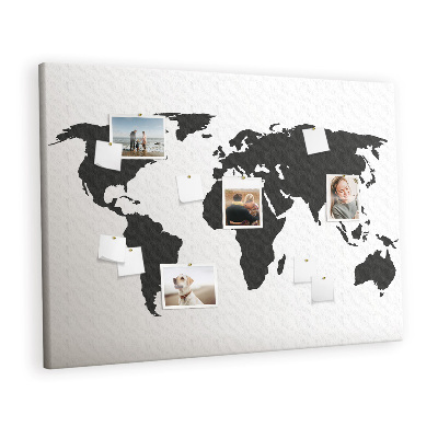 Pin board Black world map