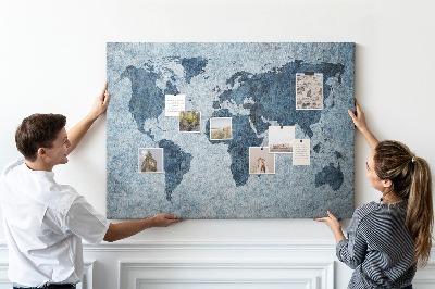 Pin board Painted world map