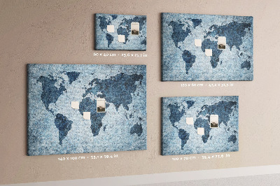 Pin board Painted world map