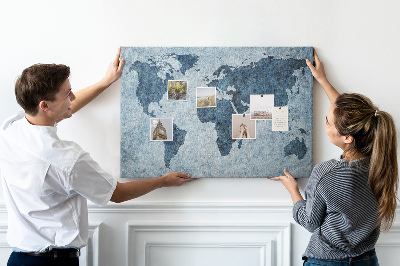 Pin board Painted world map