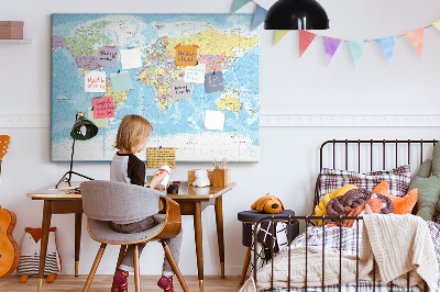 Pin board Detailed world map