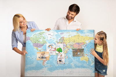 Pin board Detailed world map