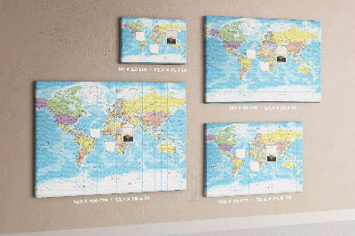 Pin board Detailed world map